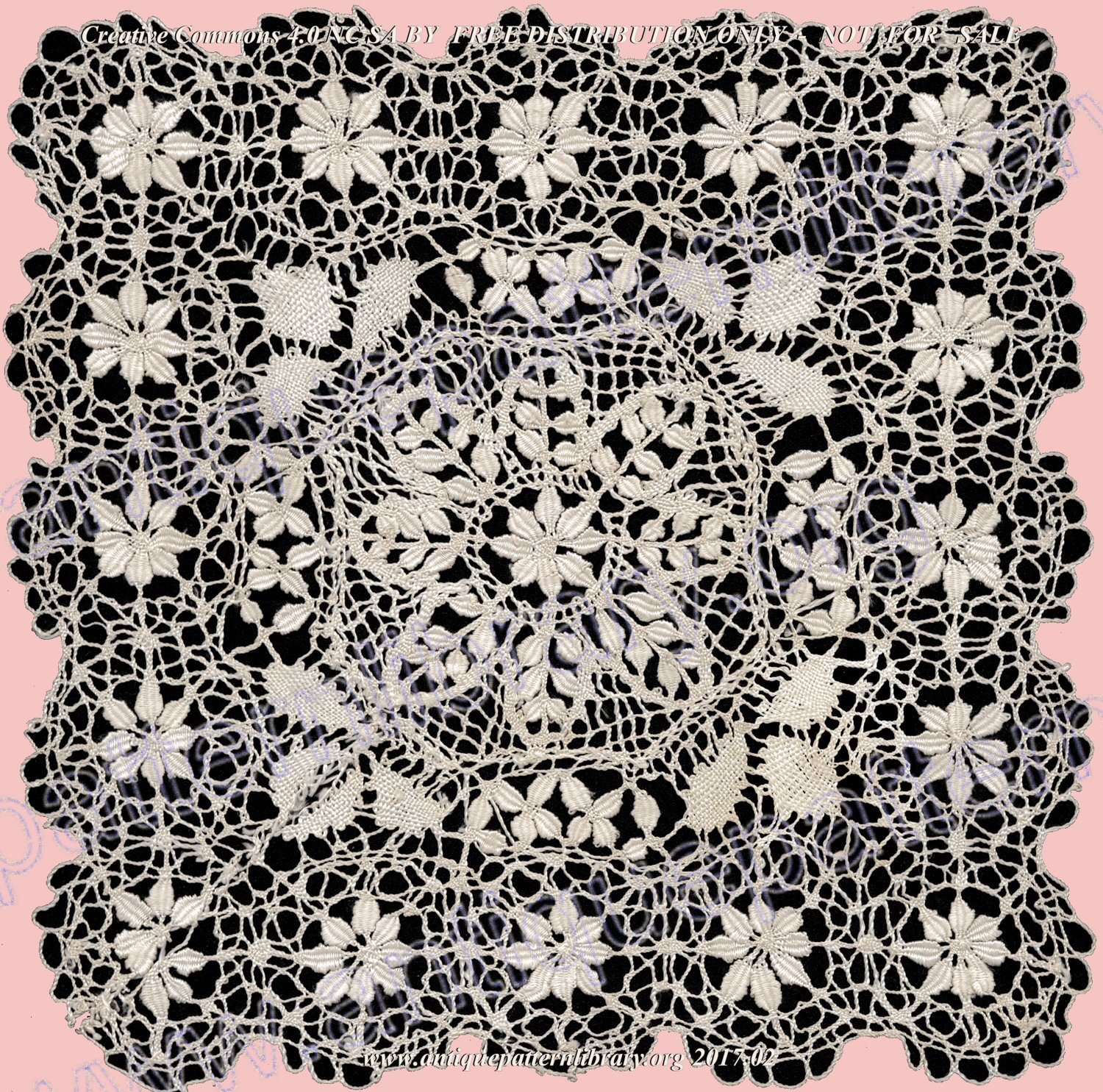 E-WM011 Two Silk Maltese lace doilies and a filet lace doily